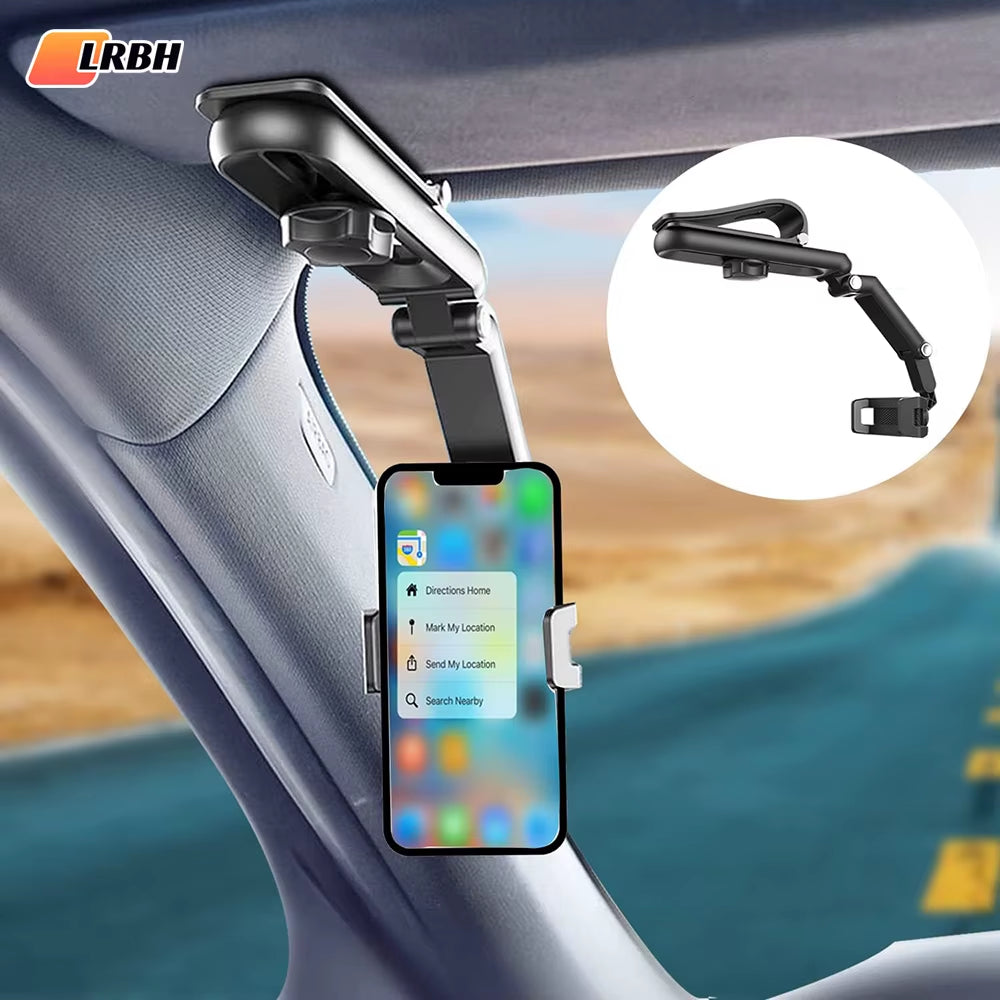 Sun Visor Phone Holder for Car Multifunctional 360° Rotating Sun Visor Cell Phone Holder with Iphone/Samsung/Android